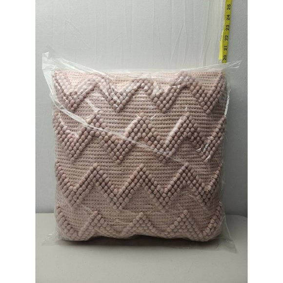 Mina Victory Other - Mina Victory Chevron Textured Millennial Pink Throw Pillow Rose 20" x 20"